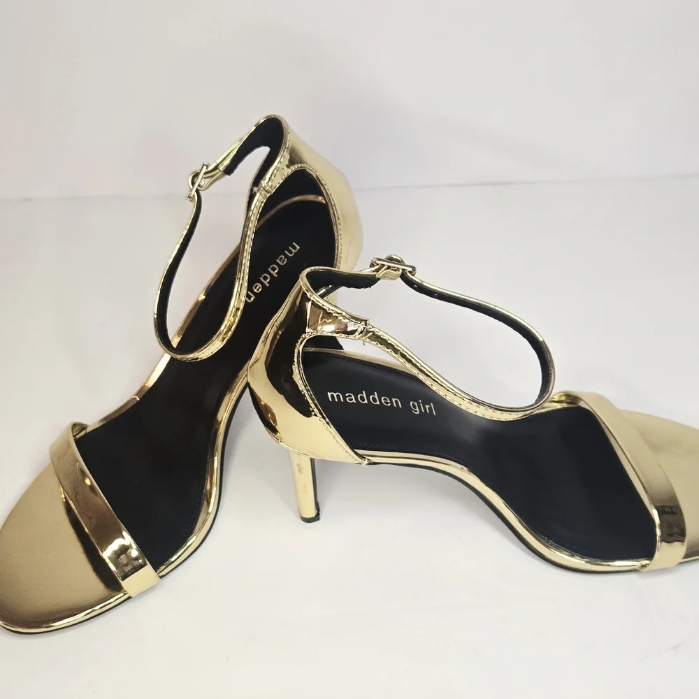 Madden Girl Gold Strappy Heels - Picture 4 of 4